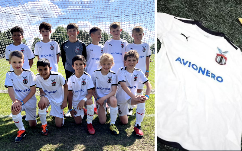 Young football team and football shirt